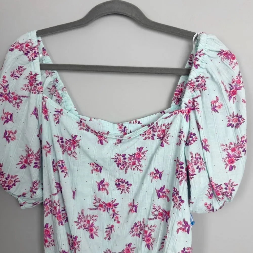 FREE PEOPLE | INTIMATELY Angela Floral Puff Sleeve Bodysuit NEW Women’s Size S